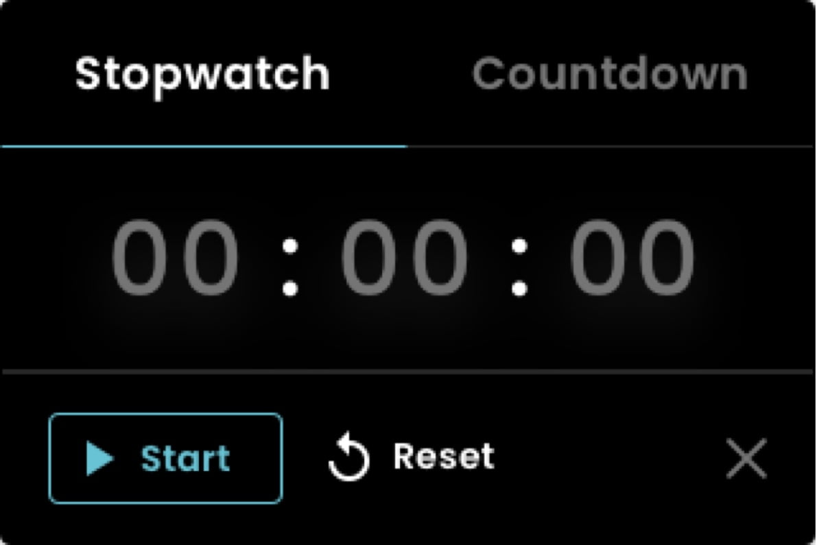 Fifth slide: Simple timer / stopwatch.